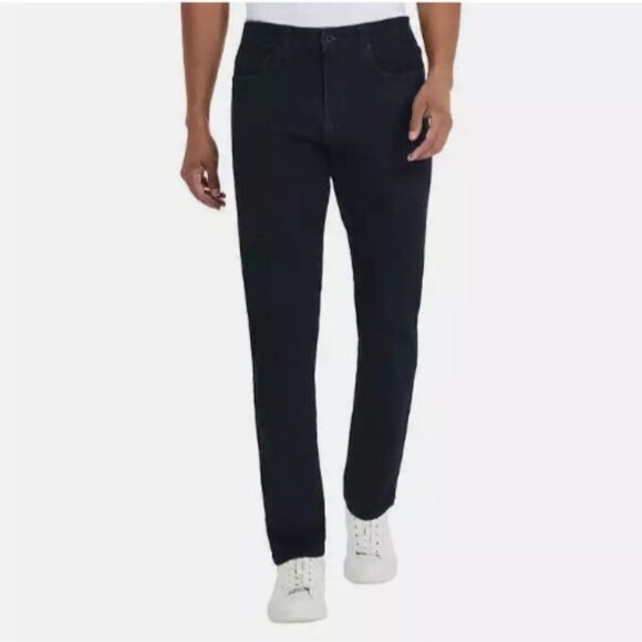 NEW Kenneth Cole Mens 38x34 Straight Fit Stretch Denim Jeans Black Cotton Blend - Picture 1 of 10